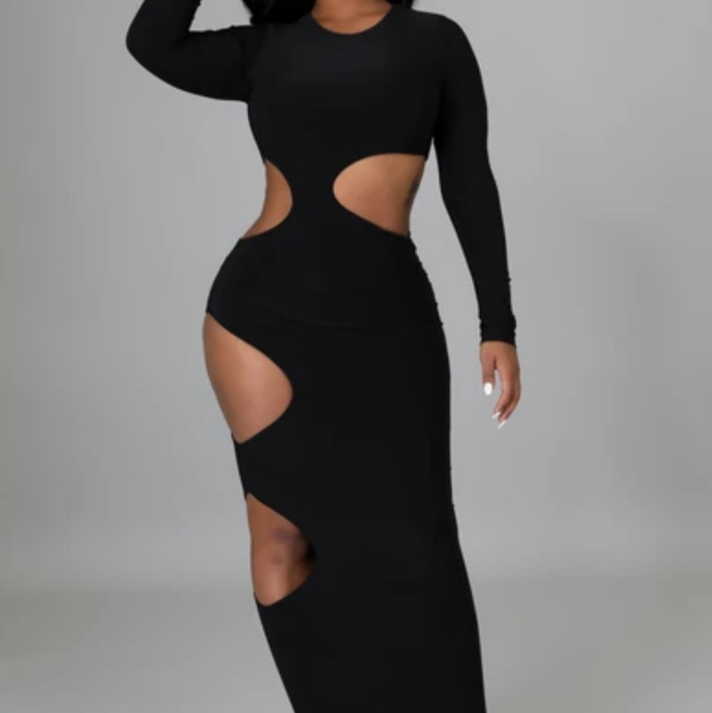 Long sleeve Black Bodycon Dress